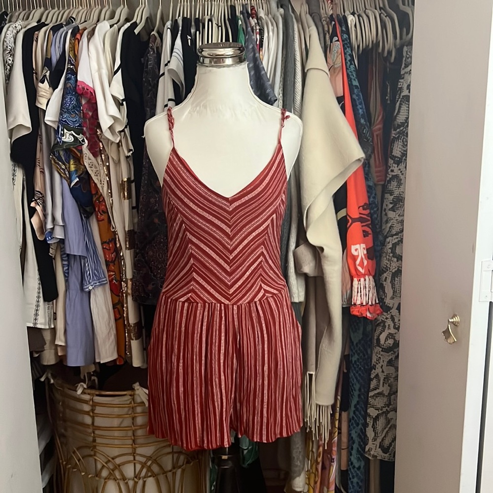One Clothing Red Striped Romper